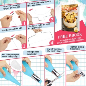 Utensilios de Repostería de Acero Inoxidable, Kit de Herramientas para Decoración de Pasteles, Plato Giratorio para Pasteles, Suministros para Hornear - Product Image 3