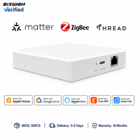 SIXWGH Matter Over Thread Gateway, Aplicación Tuay Smart Life, Programable, Largo Alcance, Control del Hogar Inteligente, IOT, Zigbee, Gateway Cableado