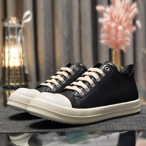 Men's Women's Summer Fashion Trend Casual Low Sneakers PU Jumbolace Thin Shoelaces <b>Black</b> <b>Lace</b>-up - Product Image 3