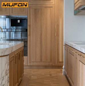 Gabinetes <span class=keywords><strong>de</strong></span> Cocina Minimalistas y Delgados con Acabado Shaker, Gabinetes <span class=keywords><strong>de</strong></span> Cocina Personalizados <span class=keywords><strong>de</strong></span> Madera <span class=keywords><strong>de</strong></span> Roble Blanco con Revestimiento <span class=keywords><strong>de</strong></span> Chapa, Isla con Ranuras y Cajones con Sistema <span class=keywords><strong>de</strong></span> Cola <span class=keywords><strong>de</strong></span> Golondrina - Product Image 2