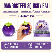 Southpeak Toy Vaseline Mangosteen Squishy Ball Glossy Purple Fruit Shape Soft Sensory Fidget Toy Green Leaf Cap Wholesale WS