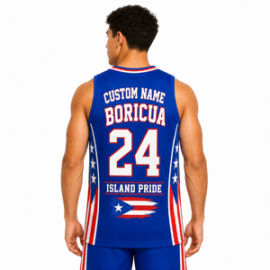 Maillot de basket-ball de Porto Rico personnalisé avec nom et numéro, maillot de sport en mesh, fierté de l'île, esprit d'équipe, vêtements - Product Image 3