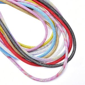 Nuevo estilo: Cordón redondo de 6 mm con diamantes de imitación y malla para capuchas de sudaderas, correas de fundas de teléfono y proyectos DIY - Product Image 2