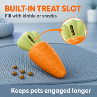 Jouet à mâcher pour chien Yommy 15,5 cm en TPR écologique |   Jouet à mâcher couineur mignon et durable avec formes de carotte, de maïs, d'aubergine et os à mâcher