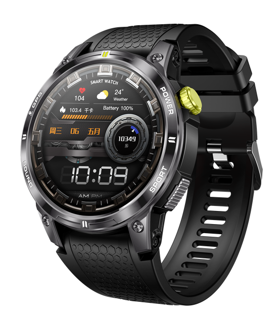 GPS Smartwatch 3ATM IP68 Waterproof Big Battery IPS HD Screen Answer Calls Altitude Compass Motion Trajectory Sleep Alarm Clock