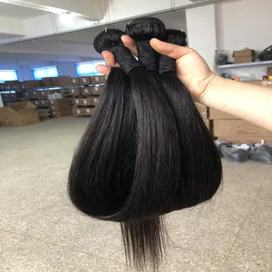 Rambut Lurus Kutikula Mentah, 8a10a 12a Grade Bundel Rambut Manusia, Grosir Grosir Rambut Perawan Belum Diproses Rambut Brasil Mink