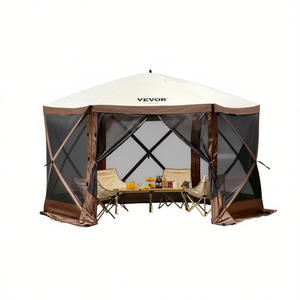 Vevor 12x12ft Pop Up Gazebo Tent 6 Sided Mesh Screen Portable <b>Outdoor</b> Camping <b>Shelter</b> With Carry Bag And Stakes - Product Image 1
