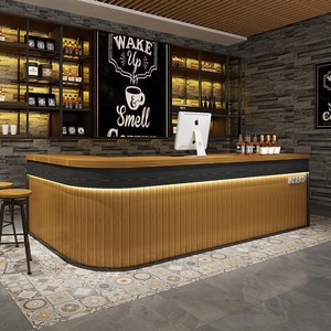 Barra de <span class=keywords><strong>Bar</strong></span> Redonda de Estilo Industrial Retro, Diseño de Estación de Cócteles, Mostrador de Esquina para Restaurante, Hotel, <span class=keywords><strong>Bar</strong></span>, Tienda de Té con Leche - Product Image 1