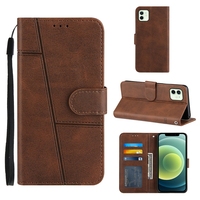 Étui portefeuille en cuir ligne rétro pour IPhone 17 Air 16 15 14 13 Mini 12 Pro Max 8 7 X XR 6 Plus Vintage Strap Phone Stand Cover