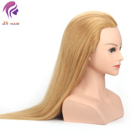 Tête de mannequin avec cheveux longs blonds et épaules, tête d'entraînement avec cheveux naturels, mannequin avec cheveux naturels à vendre