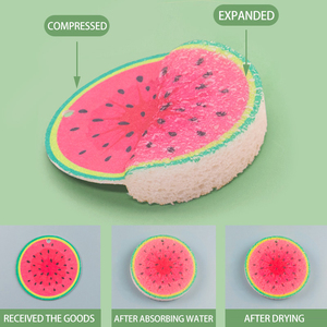 Esponja de Cocina Absorbente de Celulosa Comprimida con Diseño de Frutas y Patrón Natural para Lavar Platos - Product Image 3
