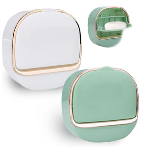 Glossy Rectangle <b>Plastic</b> Wall-Mounted <b>Large</b> Capacity Soap <b>Box</b> Drainage Sponge Drying Holder Organizer Europe Design - Product Image 1