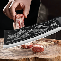 Couteau à désosser professionnel en acier inoxydable fait à la main forgé hacher la viande couperet Cutter gaine utilitaire ménage gaine en cuir