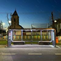Arrêt de bus moderne avec caisson lumineux à LED Prix d'usine Consommation d'énergie 12V Matériau en acier Forme rectangulaire Conception originale unique