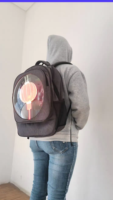 Sac à dos de marche avec ventilateur hologramme Sac à bandoulière holographique avec éclairage LED pour la publicité