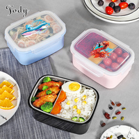Microgolfovenbestendige plastic bento lunchbox met sluiting