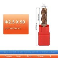 Fraiseuse CNC à 4 cannelures, fraise à queue revêtue avec diamètres de queue de 3 mm à 20 mm pour l'usinage des métaux et les ateliers d'outillage