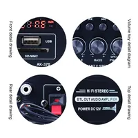 800W bleu T 5.0 AK370 HIFI numérique stéréo maison voiture 12V télécommande amplificateur de puissance