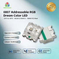 LED SMD RGB direccionable WS2812/SK6812 0807 de 0.06W 5mA personalizado por OEM para pantalla LED programable de automóvil