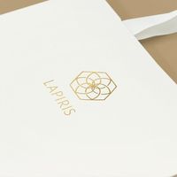 Sac de shopping en papier de luxe, logo personnalisé en feuille d'or, ruban en satin blanc, sac cadeau en papier, bijoux, vêtements, cosmétiques