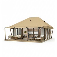 Tente de glamping de luxe ZHUNIU 6x8m pour l'extérieur, tente de safari de haute qualité pour hôtel, camping, lodge avec salle de bain