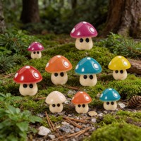 Ornement Mystique Champignon Gothique Pastel Cottagecore en Gros pour Décoration d'Aquarium, Accessoires en Résine, Ornements de Jardin