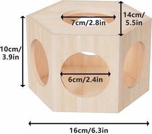 Escondite de Madera para Hámsteres Enanos, Casa para Animales Pequeños, para Cobayas, Geckos, Ratones y Ratas, Decoración de Hábitat para Reptiles y Anfibios - Product Image 2