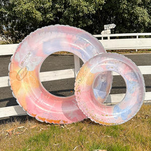 Bouée gonflable papillon rose taille adulte en PVC épaissi pour piscine et parc aquatique - Product Image 3