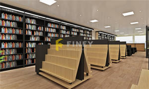 Arredamento Interno per Biblioteca, Scaffale in <span class=keywords><strong>Metallo</strong></span> e Acciaio, Tavolo, Mobili in Legno per Biblioteca, Design Personalizzato - Product Image 3