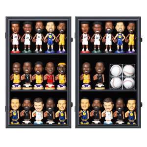 Vitrine <span class=keywords><strong>murale</strong></span> noire en bois pour figurines bobblehead, verrouillable, avec protection UV pour objets de collection - Product Image 6