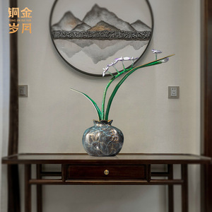Jarrón de Orquídeas de Cobre, Artesanía en Metal, Decoración para el Hogar, Regalo - Product Image 4