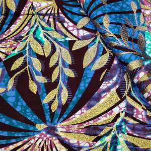 Tissu africain imprimé en coton 100% bleu, nouvelle mode, Pagne Ankara, Grand Wax, Design de tissu africain, Textiles africains, Tissu Wax Capulana - Product Image 2