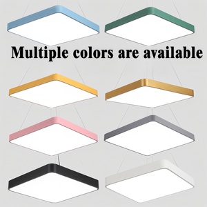 Hiện đại màu đen trắng LED bảng điều chỉnh đèn trần hình chữ nhật Văn phòng Phòng phòng đèn chùm đèn Mặt dây chuyền cho chiếu sáng nhà - Product Image 2