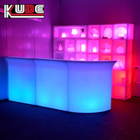 Comptoir de bar d'angle LED 110 cm rechargeable 16 couleurs pour bar, boîte de nuit, vente en gros, batterie intégrée