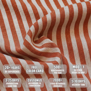Nouvelle Arrivée Tissu en Lin OEKO-TEX Coloré Teint en Fil 100% Lin Rayé pour Vêtements et Robes d'Été - Product Image 4