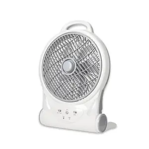 Best-selling 10-inch Lithium Battery CHANGRONG Rechargeable Box Fan with LED Portable Table Fan with USB Output for Home Office