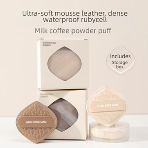 Éponge de Maquillage <span class=keywords><strong>Guo</strong></span> <span class=keywords><strong>Xin</strong></span> Xuan Goutte d'Eau, Mousse de Lait et Café, Fondation Coton Doux, Super Douce, Double Usage Humide et Sèche, Lavable - Product Image 5