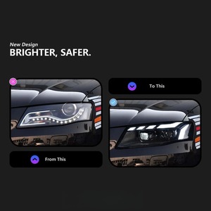 Fari HETOP <span class=keywords><strong>A4</strong></span> B8 2008-2012, Aggiornamento Fari RS LED, Lampada Frontale Modificata con Indicatori di Direzione e Luci Diurne per <span class=keywords><strong>Audi</strong></span> - Product Image 2