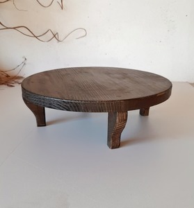 Support à gâteau rond en bois naturel, plateau de service, présentoir pour cupcakes, pâtisseries et événements spéciaux - Product Image 1
