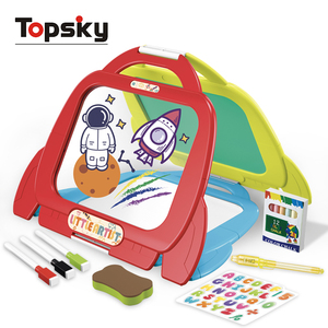 Tableau magnétique multifonctionnel amusant pour enfants, 4 en 1, fusée, apprentissage, peinture de table, jouet, boîte d'utilisation DIY, emballage - Product Image 1