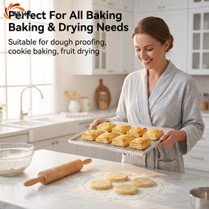 Plateau de cuisson <span class=keywords><strong>rectangulaire</strong></span> en aluminium perforé de qualité commerciale XL, argenté, 40x30cm, 60x40cm, résistant au four, écologique, pour <span class=keywords><strong>pâte</strong></span> <span class=keywords><strong>feuilletée</strong></span> - Product Image 5