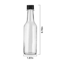 Klare Glas-Saucenflasche 5oz 8oz 12oz 16oz Woozy-Flasche mit Schwarzem Kunststoffdeckel für Scharfe Sauce BBQ Ketchup Olivenöl Großhandel