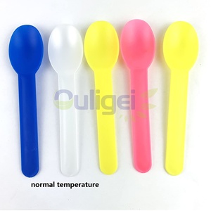 Cuillères à glace personnalisées en amidon de maïs, cuillères jetables écologiques fabriquées à partir d'amidon de maïs, en stock et prêtes à être expédiées - Product Image 4