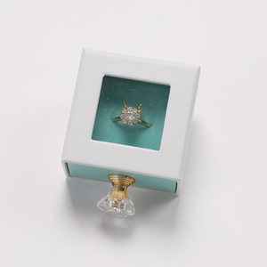 Luxury Pink Satin Inside Ring <b>Box</b> Custom Logo Luxury Pink Jewelry Packaging Drawer with Clear Window Pull <b>Storage</b> Gift <b>Box</b> - Product Image 6