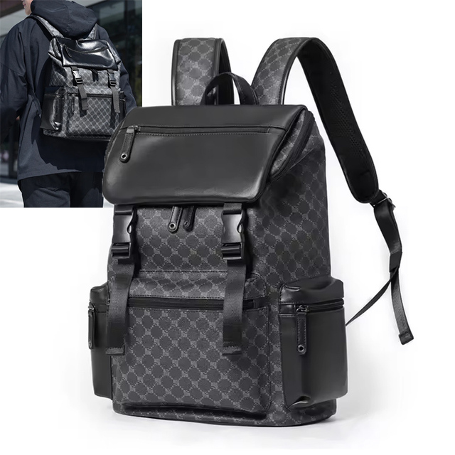 2024 Fashion Brand PU Laptop Backpack Waterproof Light with USB Designer School Bag for Women Men Travel