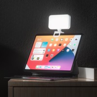 Lampe annulaire LED portable rechargeable 60 LED à clipser, température de couleur réglable (2800-6000K), compatible avec