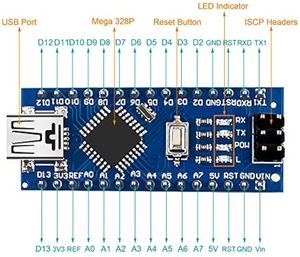 AIsmartlink 5V 16M Micro Contrôleur Compatible <span class=keywords><strong>Nano</strong></span> Board V3.0 ATmega328P/CH340 Pour <span class=keywords><strong>Arduino</strong></span> <span class=keywords><strong>Nano</strong></span> (avec Câbles) - Product Image 2