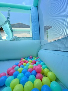Happy Castle Multi-function Pastel <strong>rainbow</strong> Bounce House Ball Pit 10.8X10.5ft Oxford Material <strong>Inflatable</strong> Easy Setup for Outdoor - Product Image 5