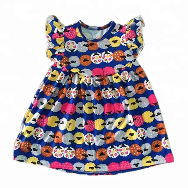 Повседневная одежда для маленьких девочек; блузка с рисунком овец; детская одежда; детская туника с цветочным принтом; топы