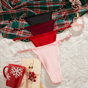 Tanga Sexy para mujer, nueva reina de la pala, decoración de amor, entrepierna de algodón, ropa interior de tiro bajo, novia, <span class=keywords><strong>esposa</strong></span>, amor, Tanga libre y divertida - Product Image 2